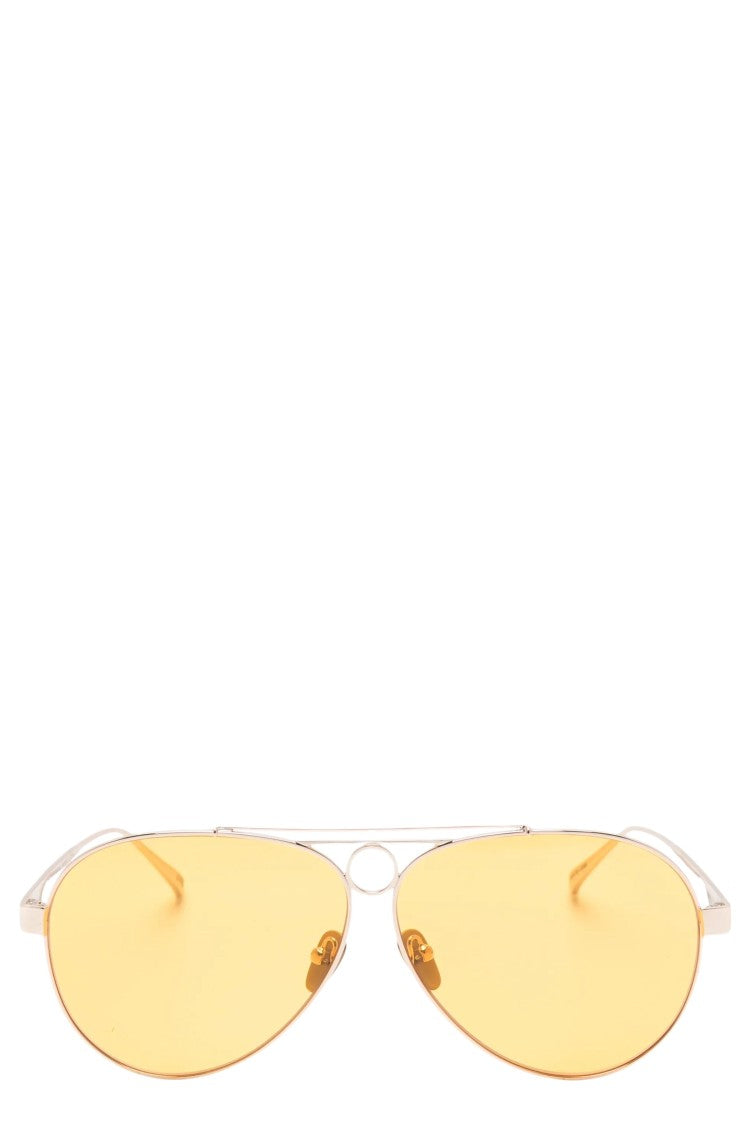 Face.Hide Hunter Teardrop Gold Frame Orange Lens Sunglasses