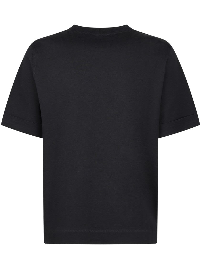Brunello Cucinelli Cropped Boxy T-Shirt With Classic Crew Neckline