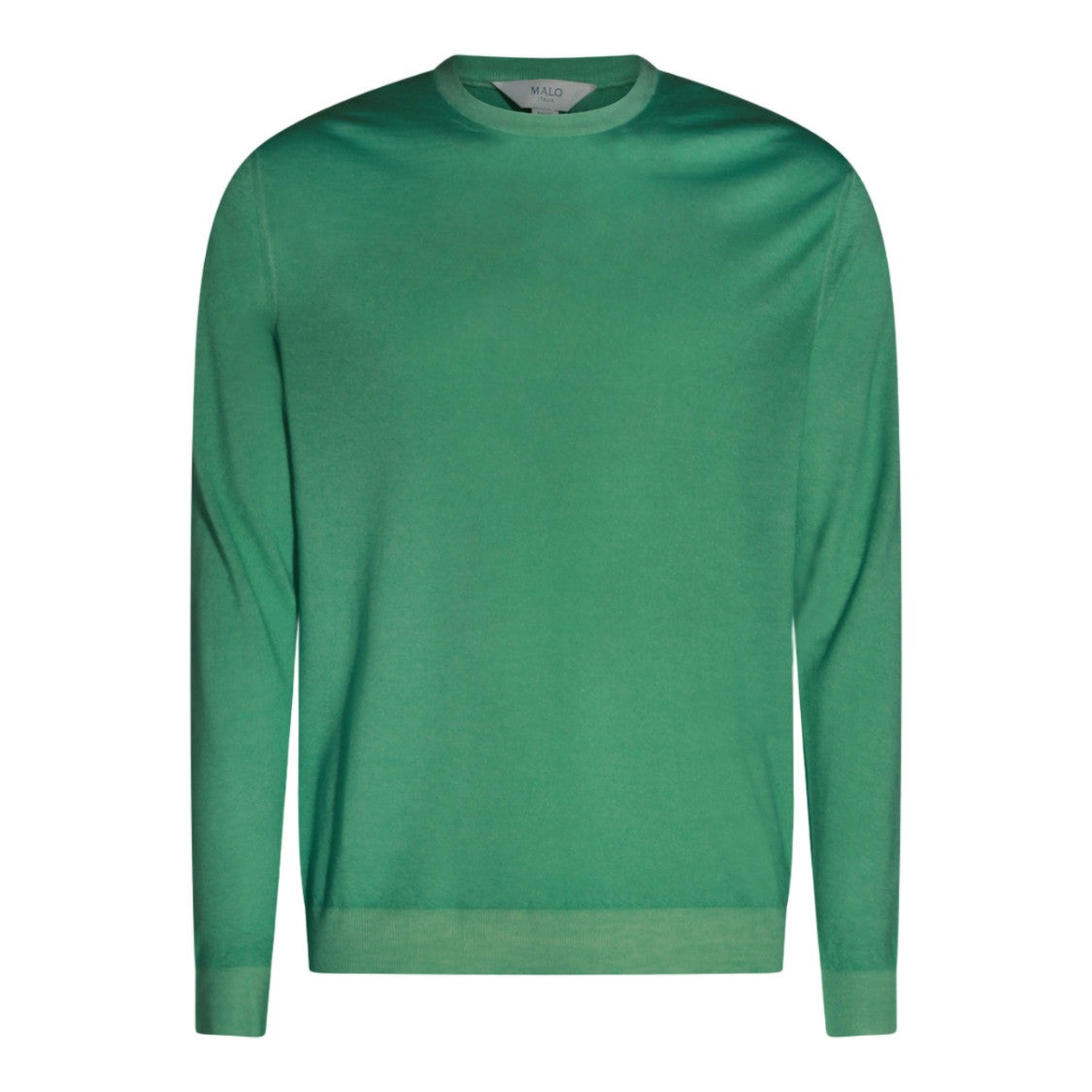 Malo Fine-Knit Crew Neck Sweater With Ribbed Details