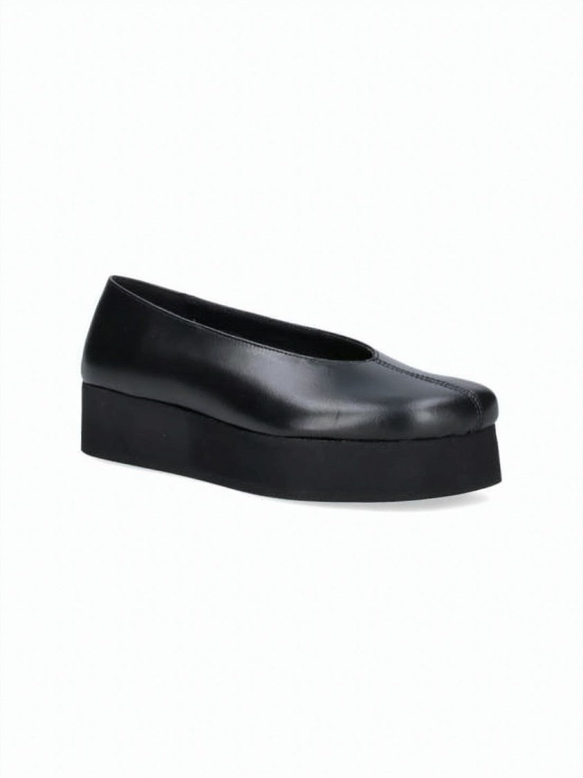 Comme Des Garçons Calfskin Leather Flats With Distinctive Ribbon Detail