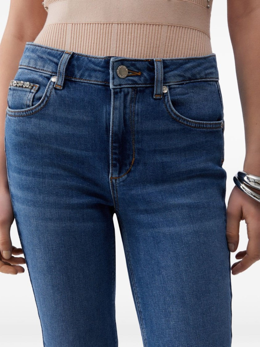Liu Jo Blue Stone Wash Embellished Jeans