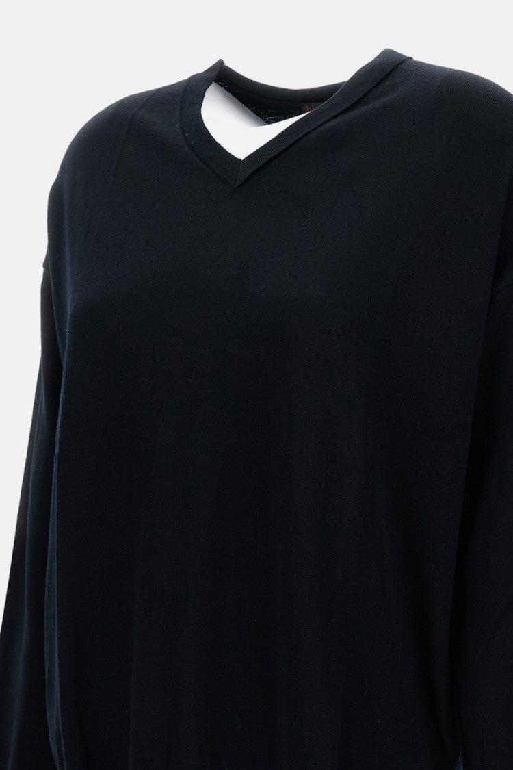 Hira V-Neck Sweater With Ribbed Detailing