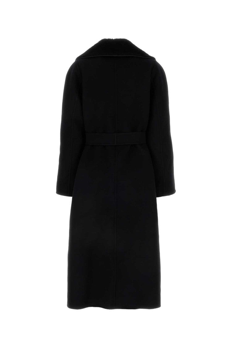 Fendi Black Wool Blend Coat