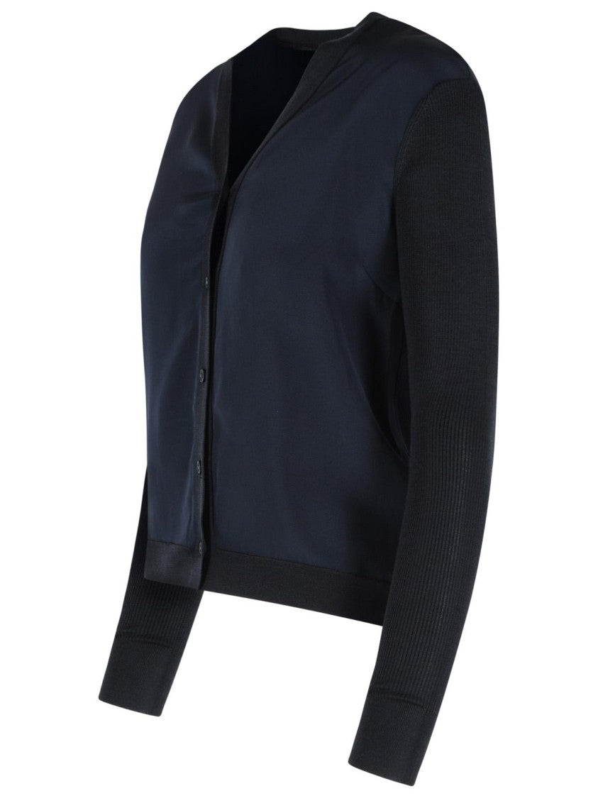 Max Mara Ninfee' Blue Silk And Cashmere Cardigan