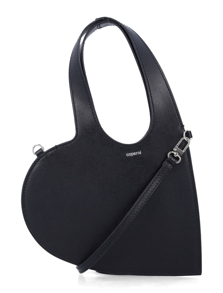 Coperni Mini Heart Black Leather Tote
