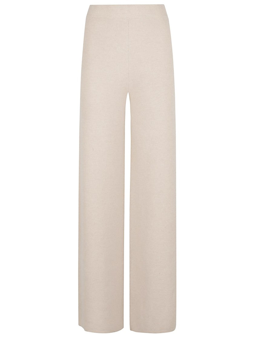 Max Mara Wide-Leg Beige Trousers With High Waist