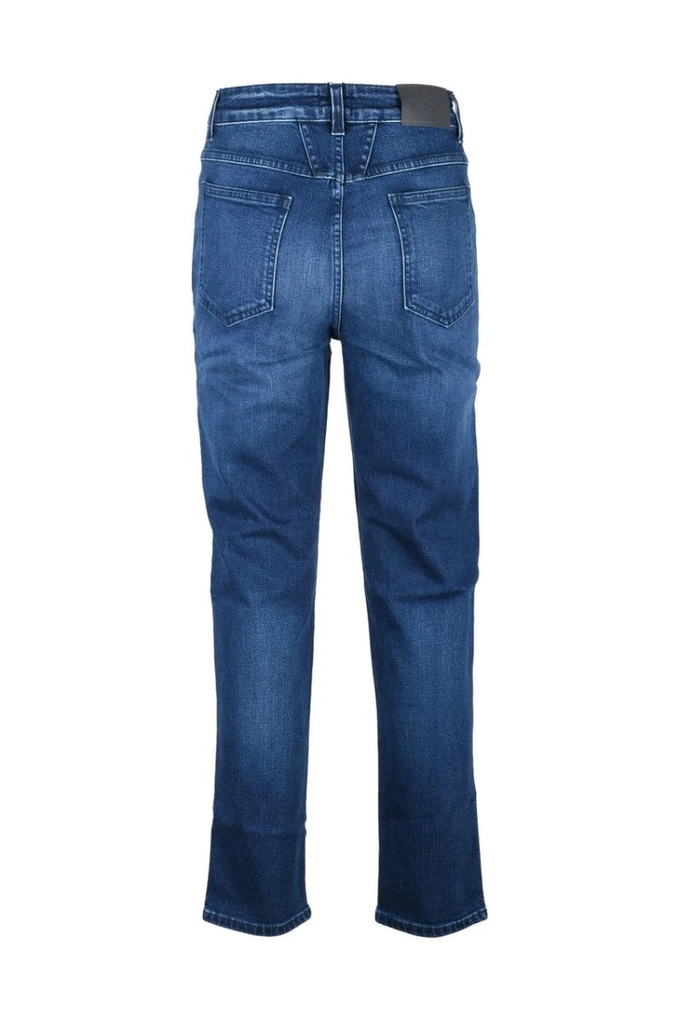Closed Mid-Rise Cropped Blue Jeans
