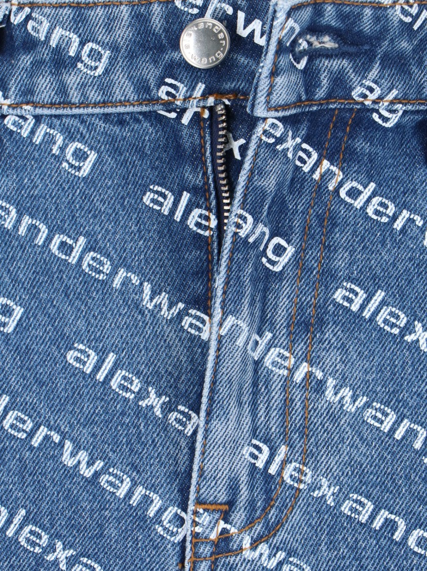 Alexander Wang Worn Wash Blue Denim Shorts