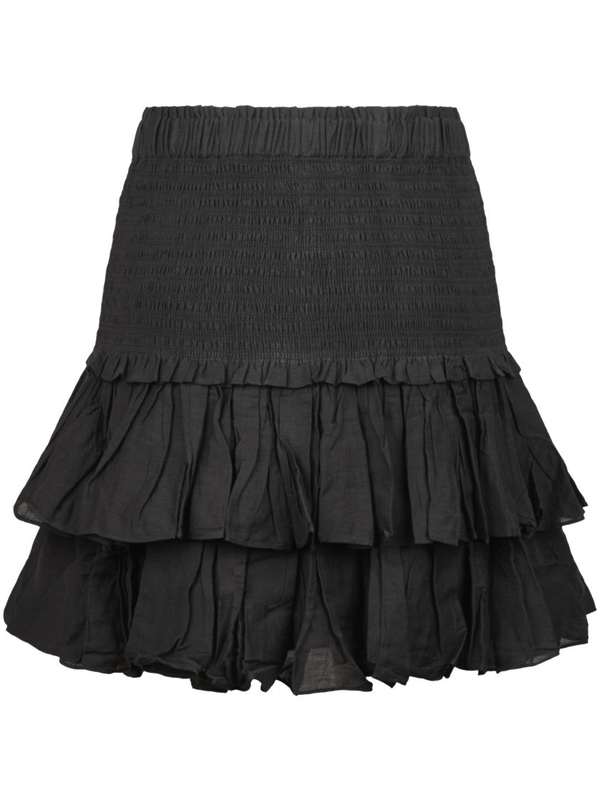 Isabel Marant Étoile Mini Skirt With Smocked Waistband And Ruffled Layers