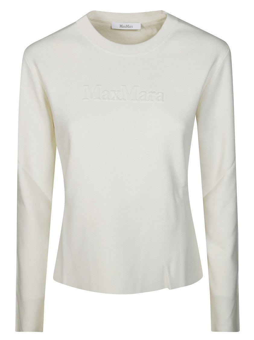 Max Mara White Long-Sleeve Ticino Top