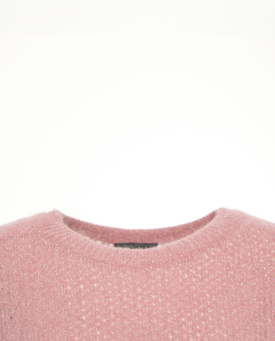 Liu Jo Ribbed Knit Sweater With Semi-Transparent Detail