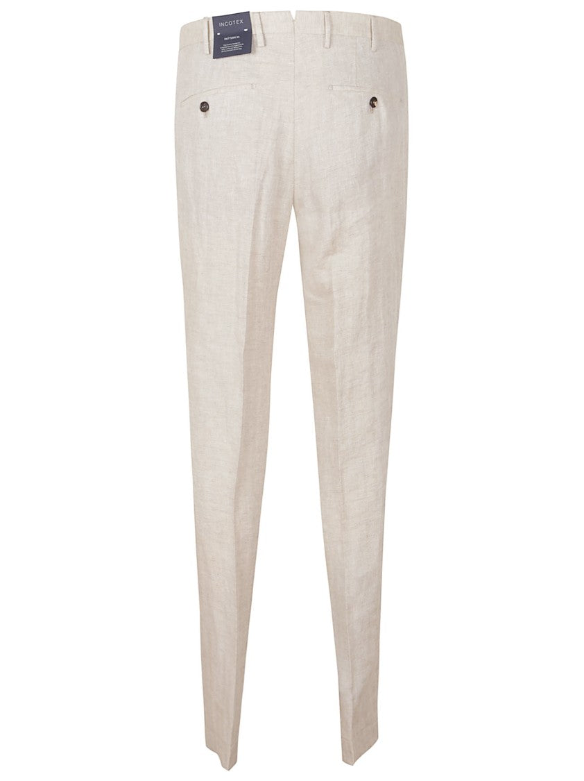 Incotex Tailored Sand Linen Trousers