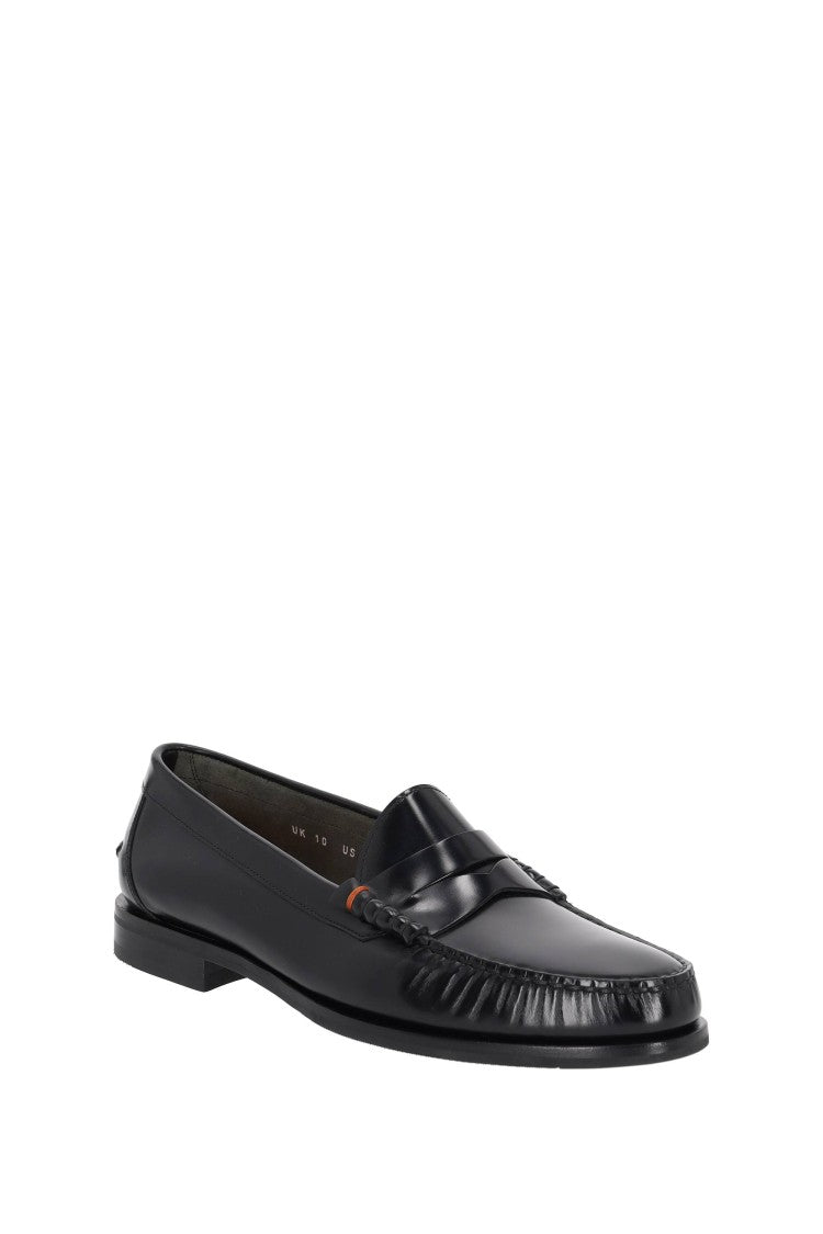 Santoni Calf Leather Penny Loafers