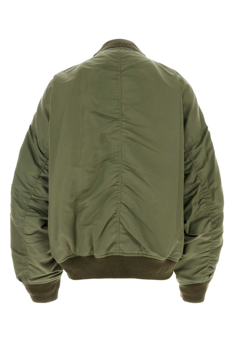 Miharayasuhiro Army Green Nylon Bomber Jacket
