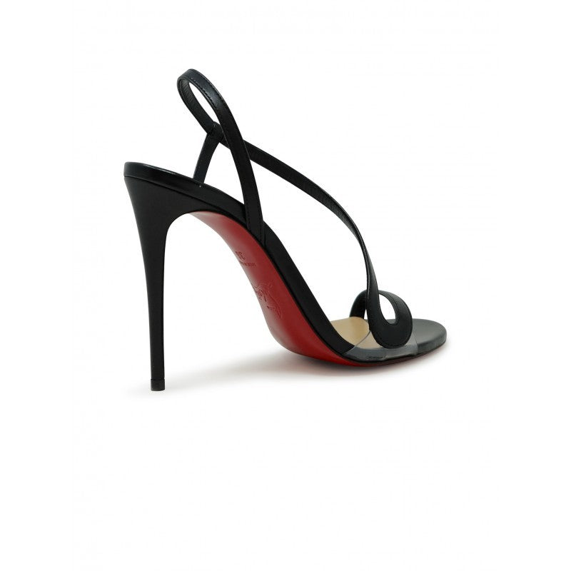 Christian Louboutin 3210190 Bk01 Black Pvc Leather Rosalie 100 Sandals