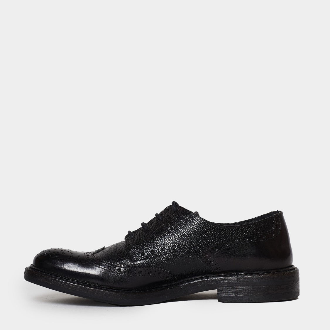 Hundred 100 Black Leather Lace-Up Shoes