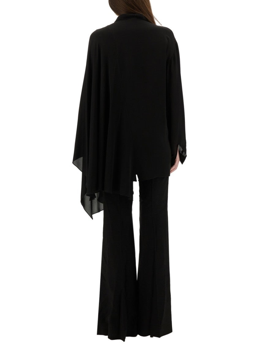 Balenciaga Asymmetrical Scarf Loose Silk Blouse