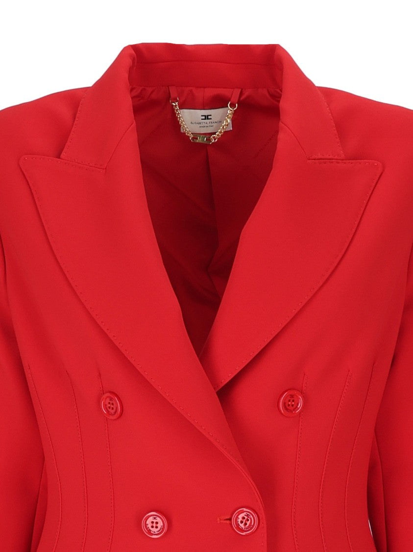 Elisabetta Franchi Tailored Double-Breasted Jacket With Structured Shoulders And Flattering Silhouette