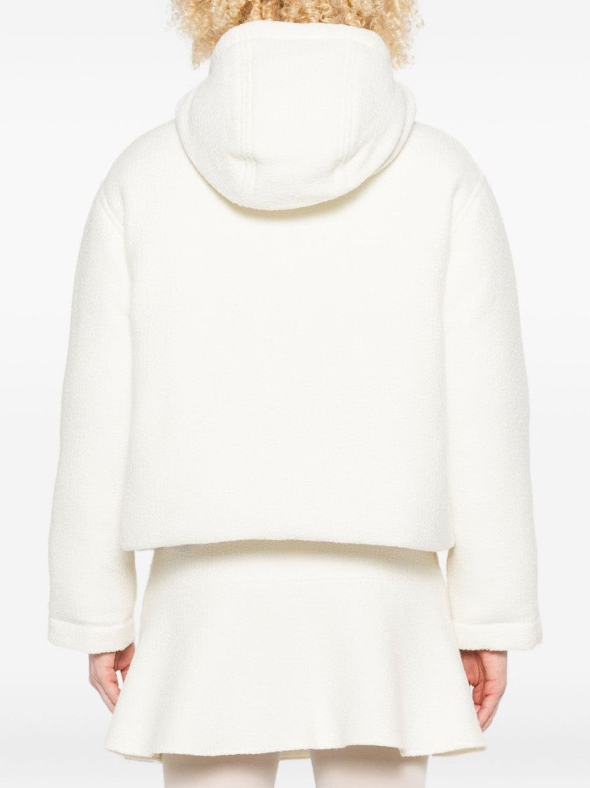 Gucci Cropped Plush Wool Mix Coat With Hood
