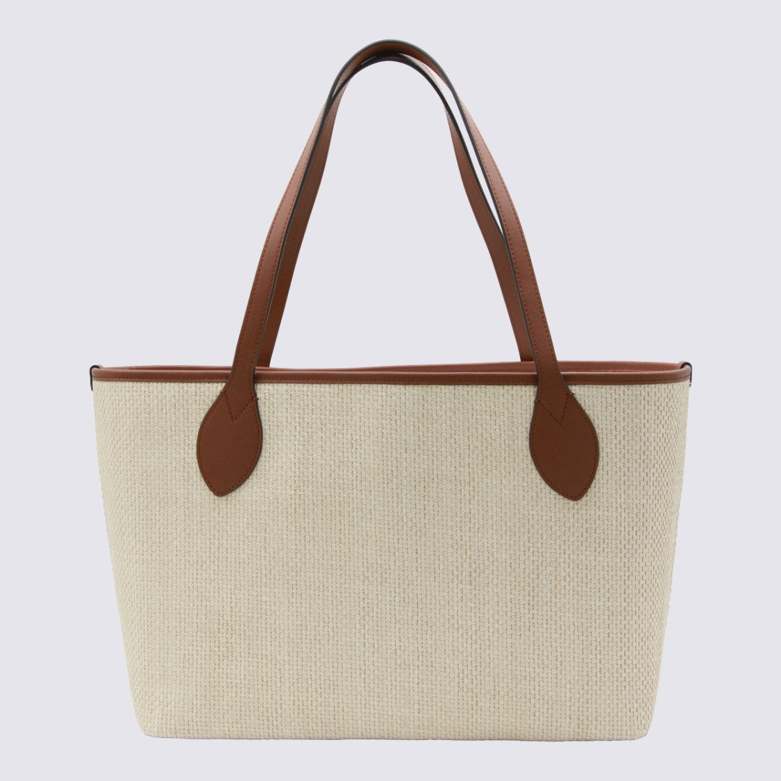 Mulberry Structured Woven Tote Bag With Tree Motif
