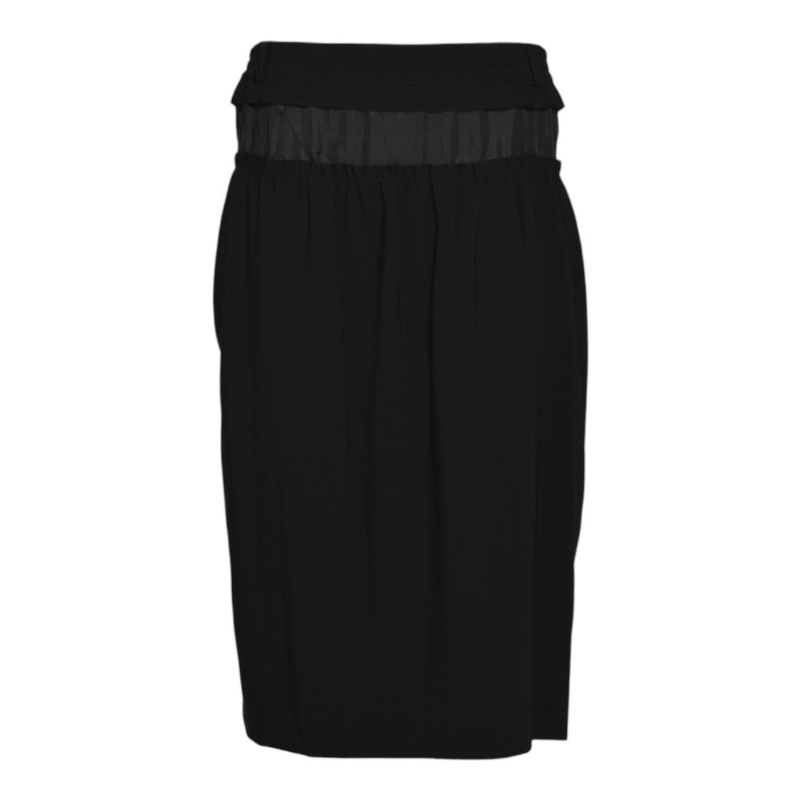 Maison Margiela High-Waisted Midi Skirt With Sheer Panel Detail