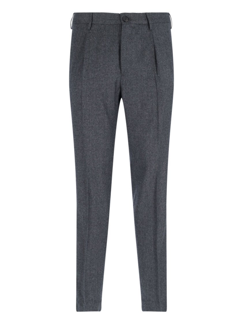 Incotex Tailored Grey Virgin Wool Chinos