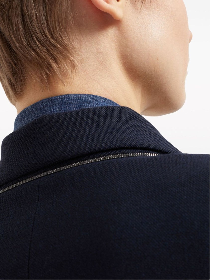 Brunello Cucinelli Double-Breasted Tailored Jacket With Structured Silhouette