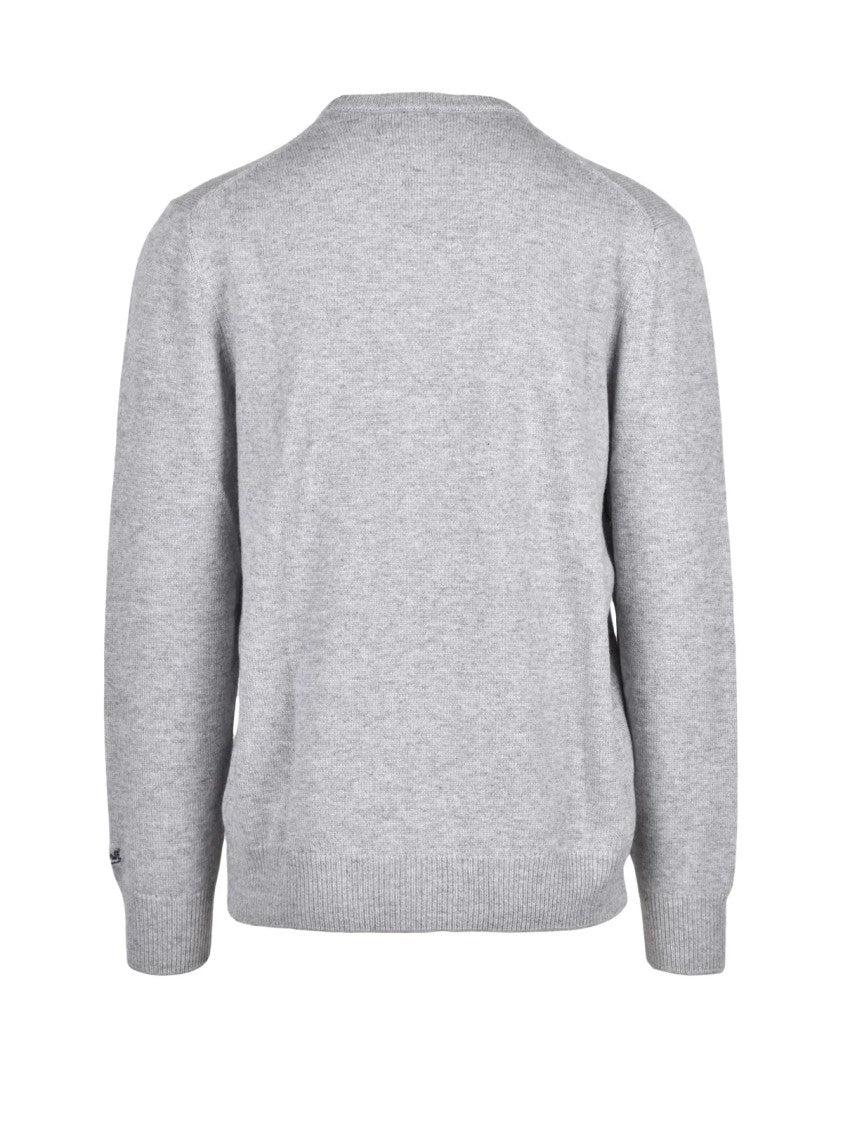 Mc2 Saint Barth Grey Car Graphic Wool-Blend Crewneck Sweater