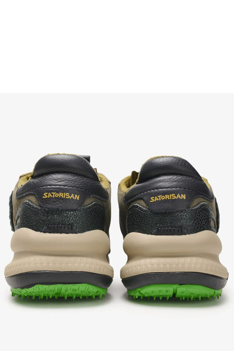 Satorisan Green Leather Low-Top Sneakers