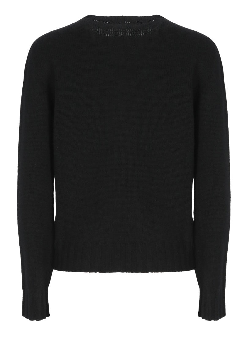 Oliver Lattughi Black Cashmere Crew Neck Sweater