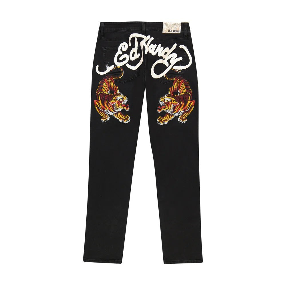 Ed Hardy Crawling Tiger Slim Taper Jean With Five-Pocket Design And Generous Stretch