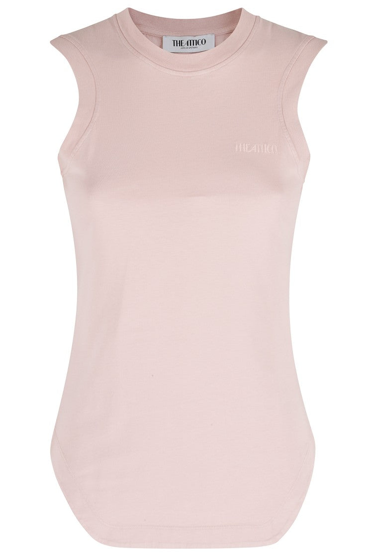 The Attico Antique Pink Round-Neck Cotton Tank Top
