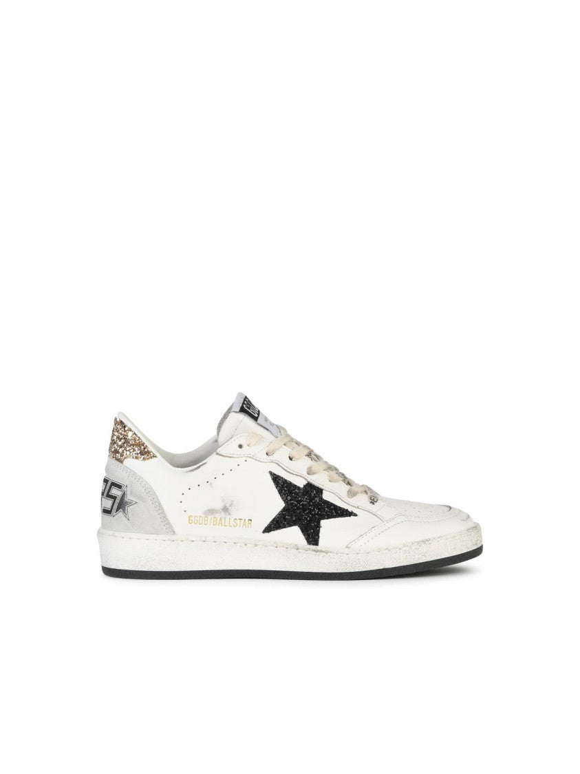 Golden Goose Ball Star' White Leather Sneakers