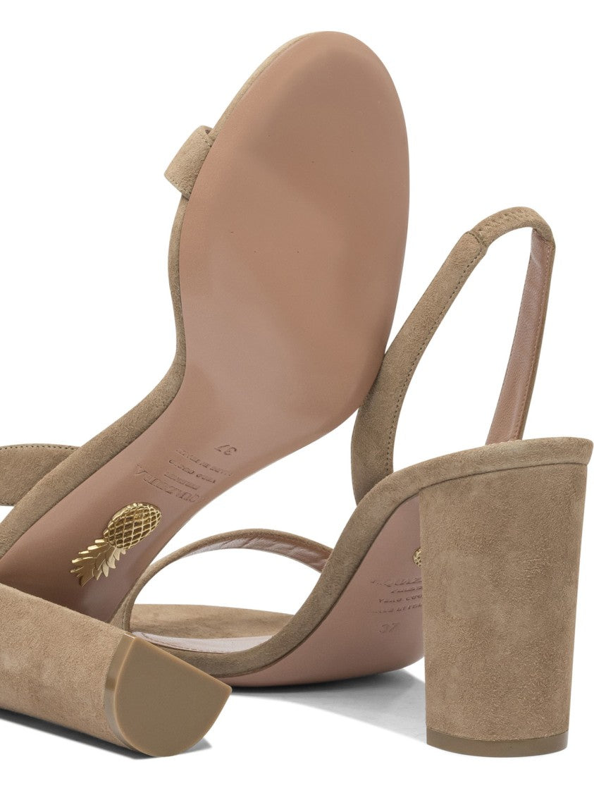 Aquazzura Block Heel Sandals With Slingback Strap