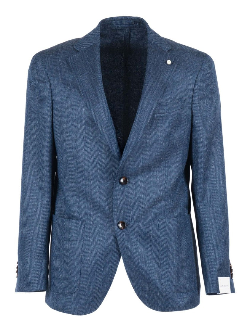 Luigi Bianchi Tailored Drop 7 Herringbone Blazer