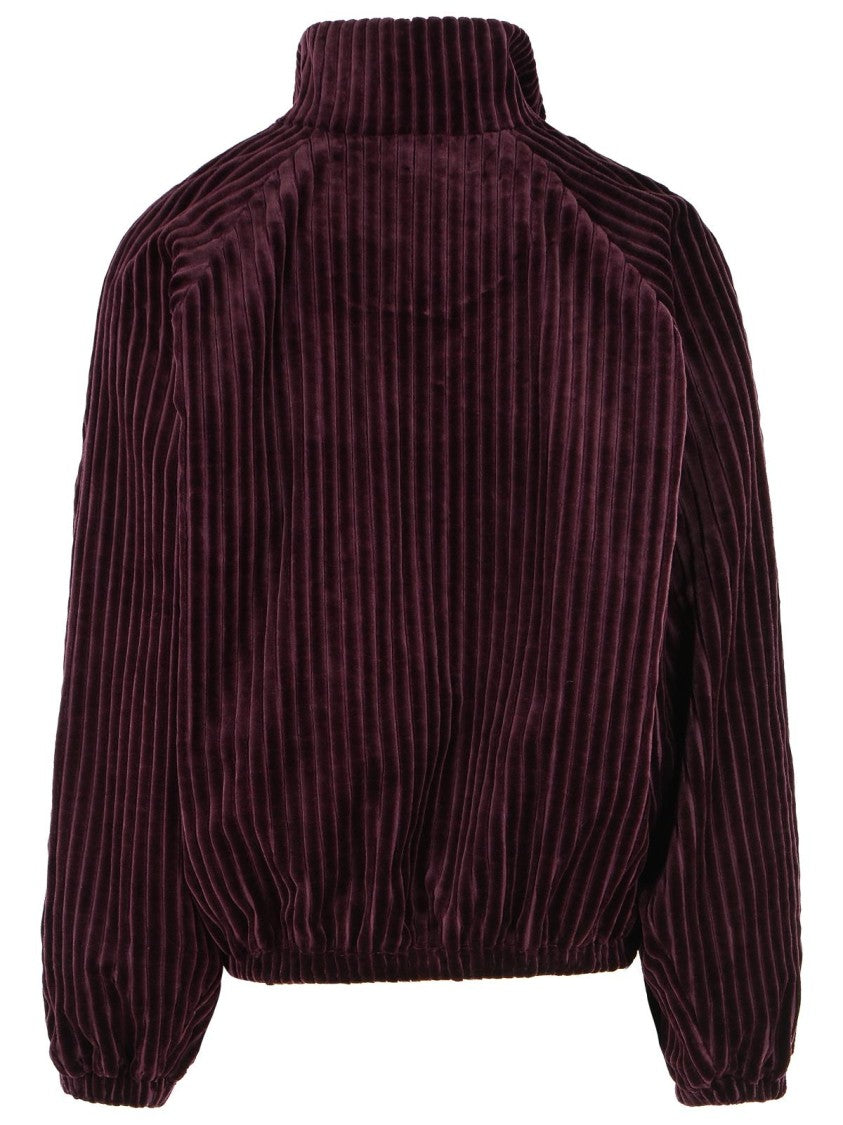 Acne Studios Burgundy Cotton Bomber Jacket