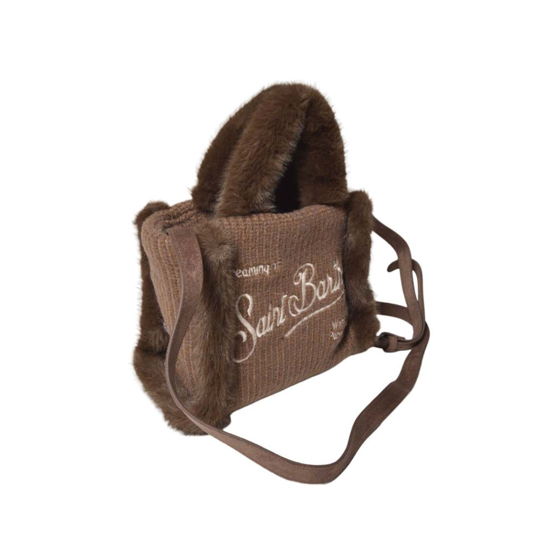 Mc2 Saint Barth Structured Brown Handbag With Classic Design