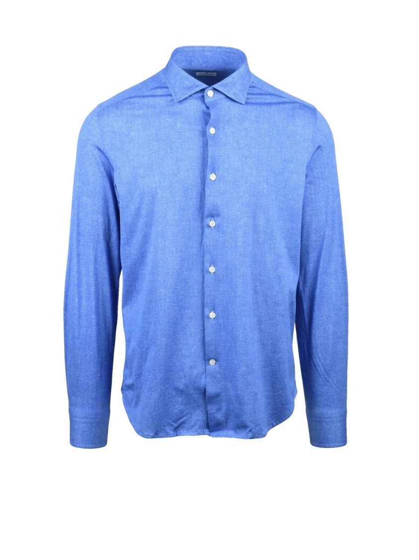 Sonrisa Fior Di Cotone Light Blue Cotton Shirt With Classic Design And Comfortable Fit