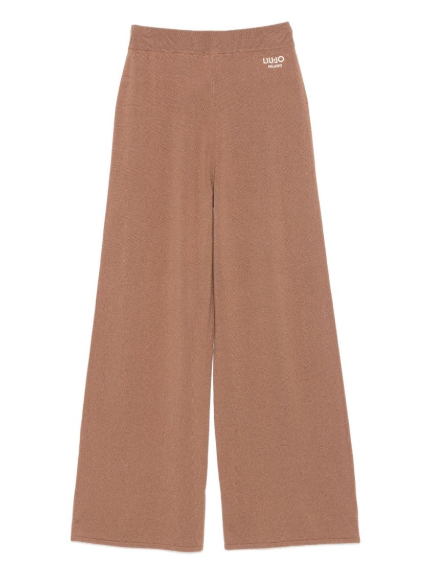 Liu Jo Wide-Leg Brown Trousers With High Waist