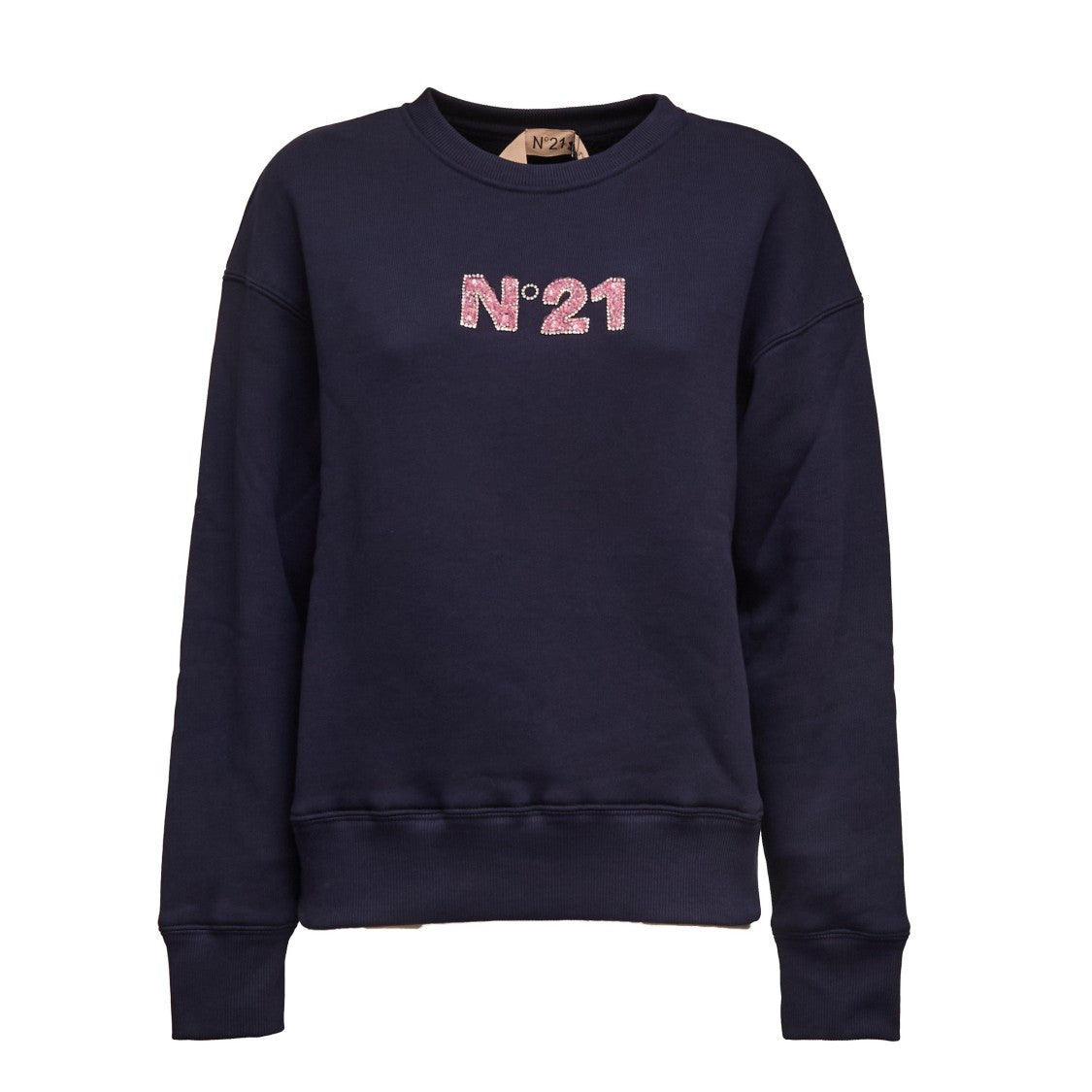 N°21 Oversized Crew-Neck Sweatshirt Embellished Logo
