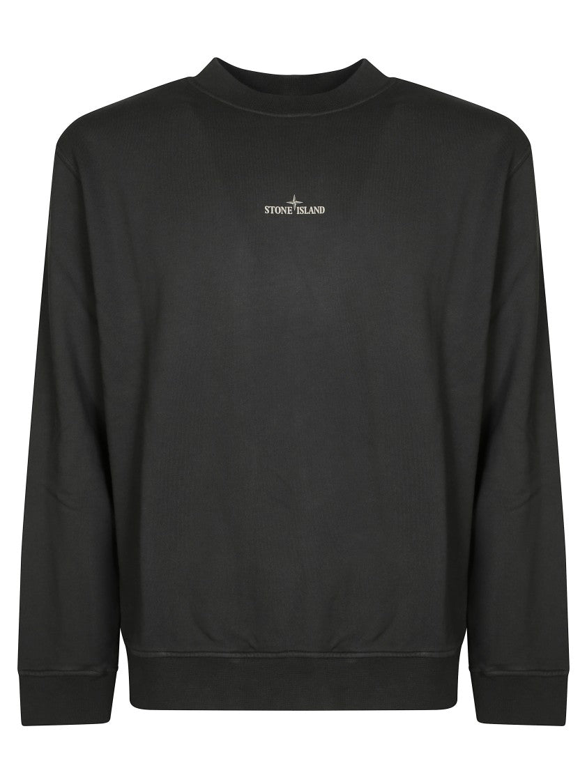 Stone Island Black Sweatshirt With Crew Neck