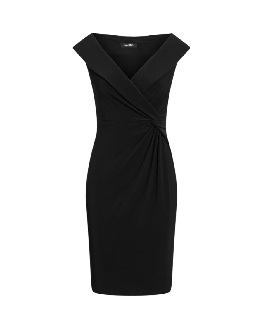 Lauren Ralph Lauren Fitted Black Dress With Off-The-Shoulder Neckline