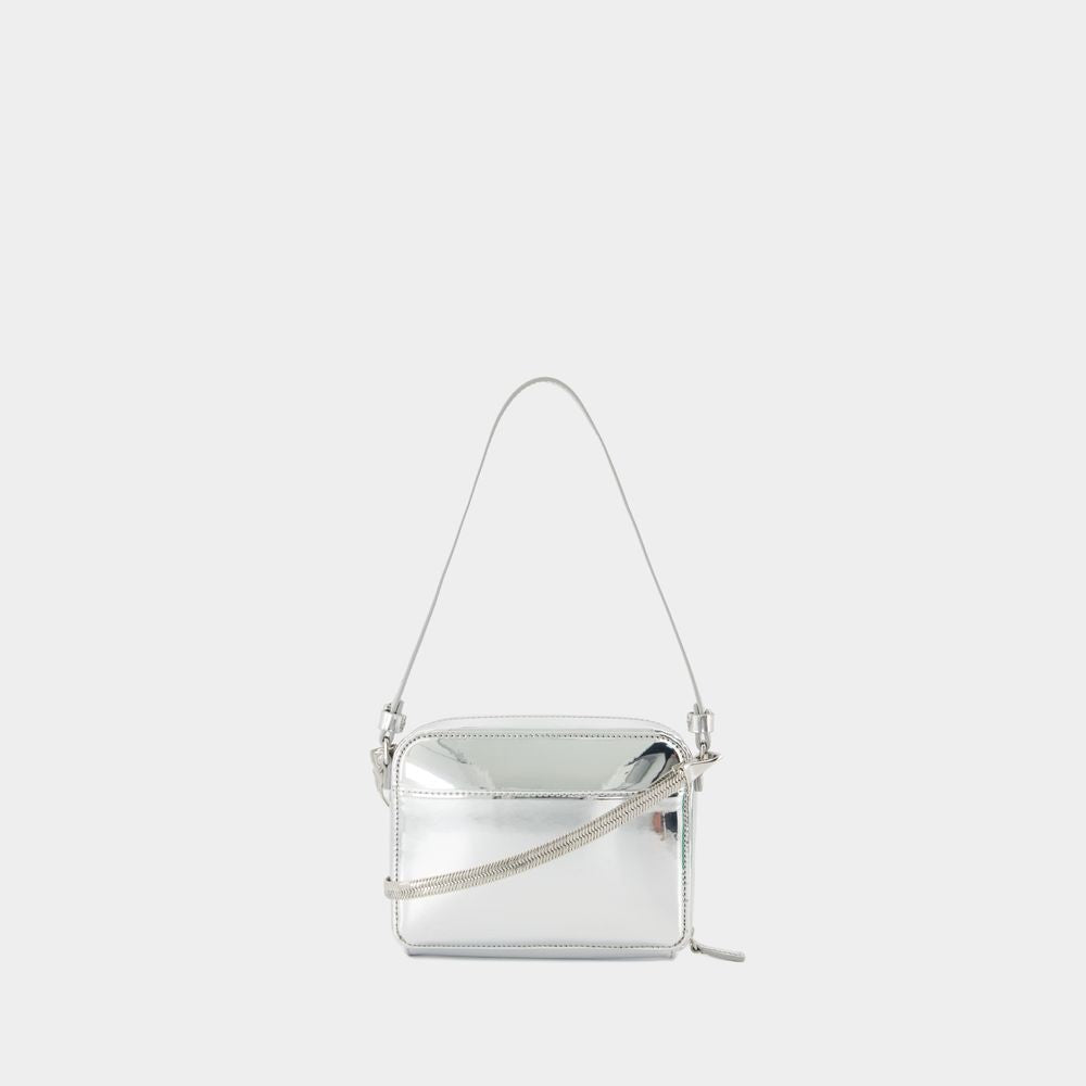 Courrèges Cloud Chained Mirror Purse - Leather - Silver