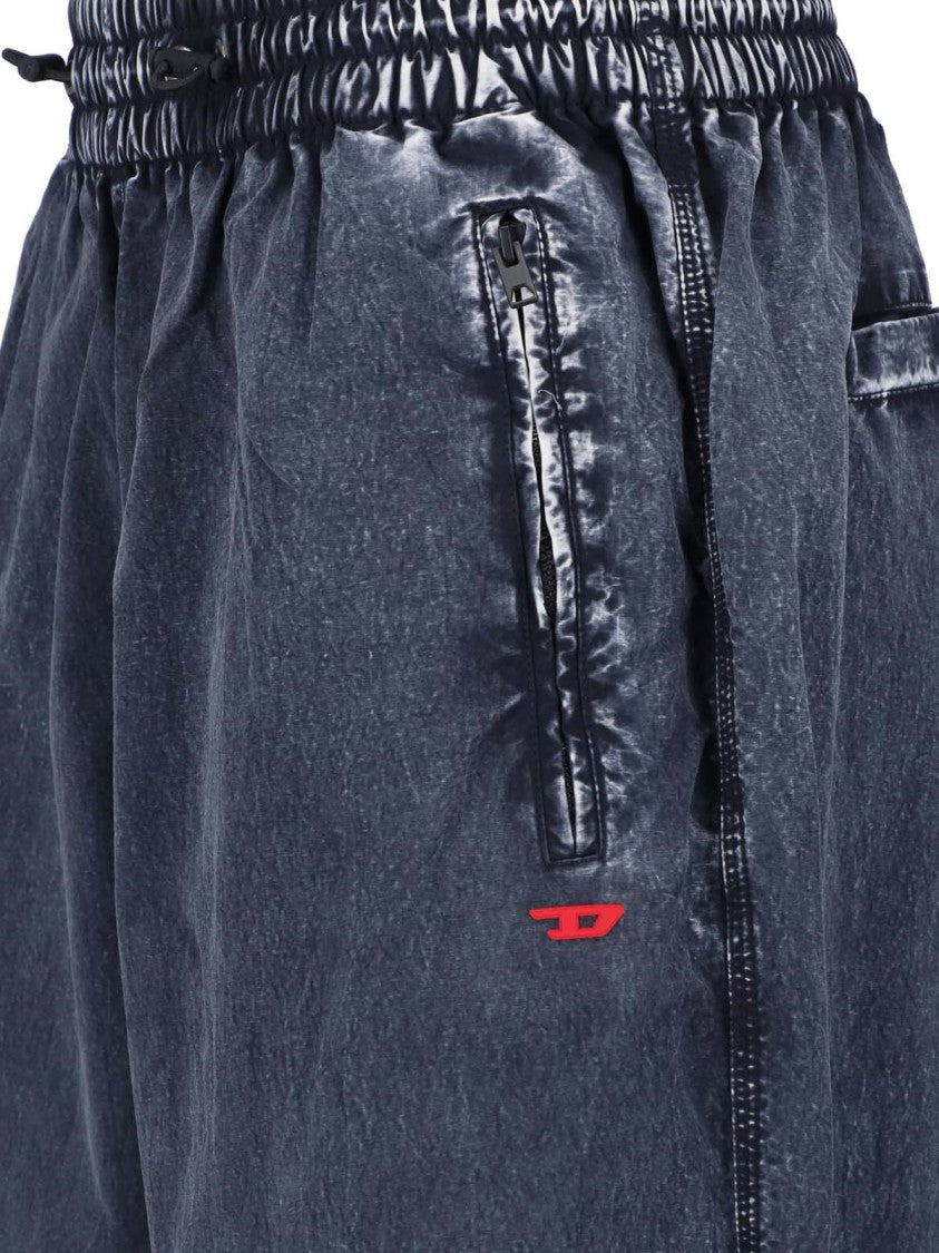 Diesel Relaxed Wide-Leg Trousers With Adjustable Hem