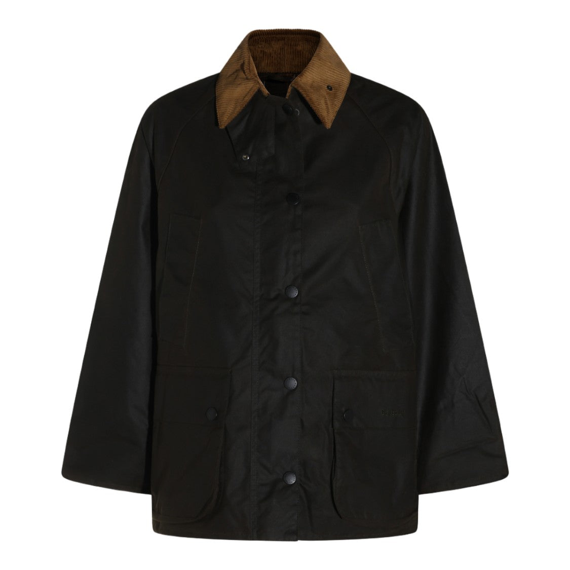 Barbour Dark Corduroy Collar Snap Waxed Jacket