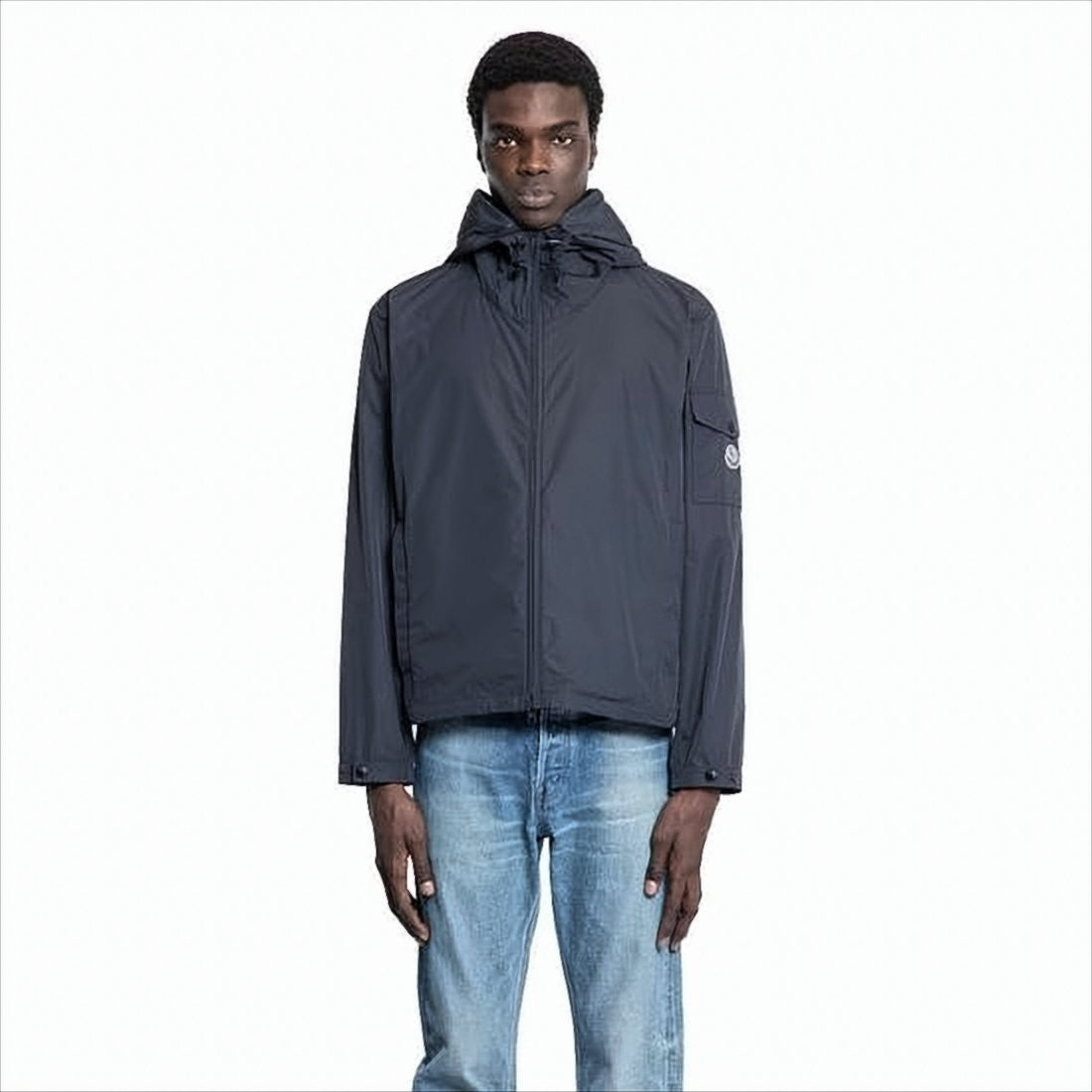 Moncler Lightweight Black Jacket With Adjustable Hood