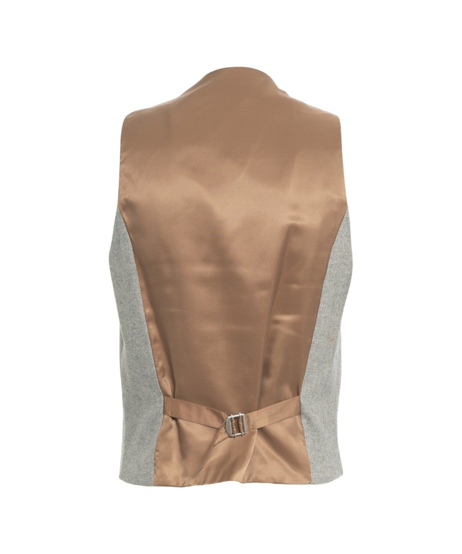 Luis Trenker Herringbone Pattern Waistcoat With Adjustable Back Panel