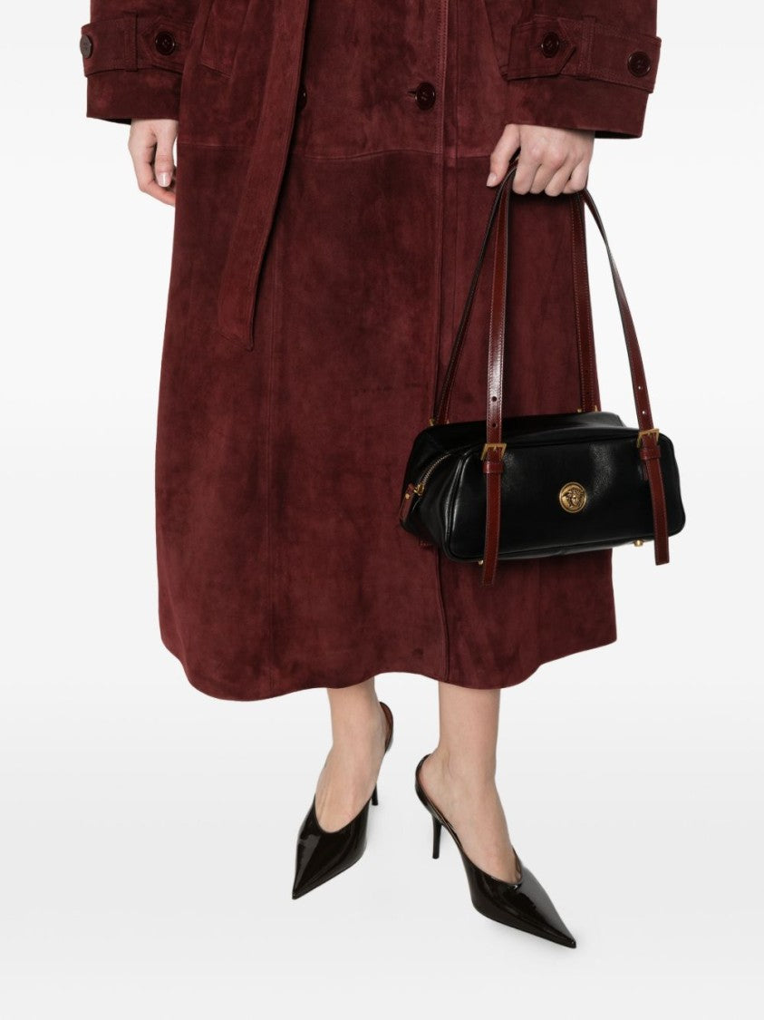 Versace Rectangular Handbag In Smooth Silk And Nylon