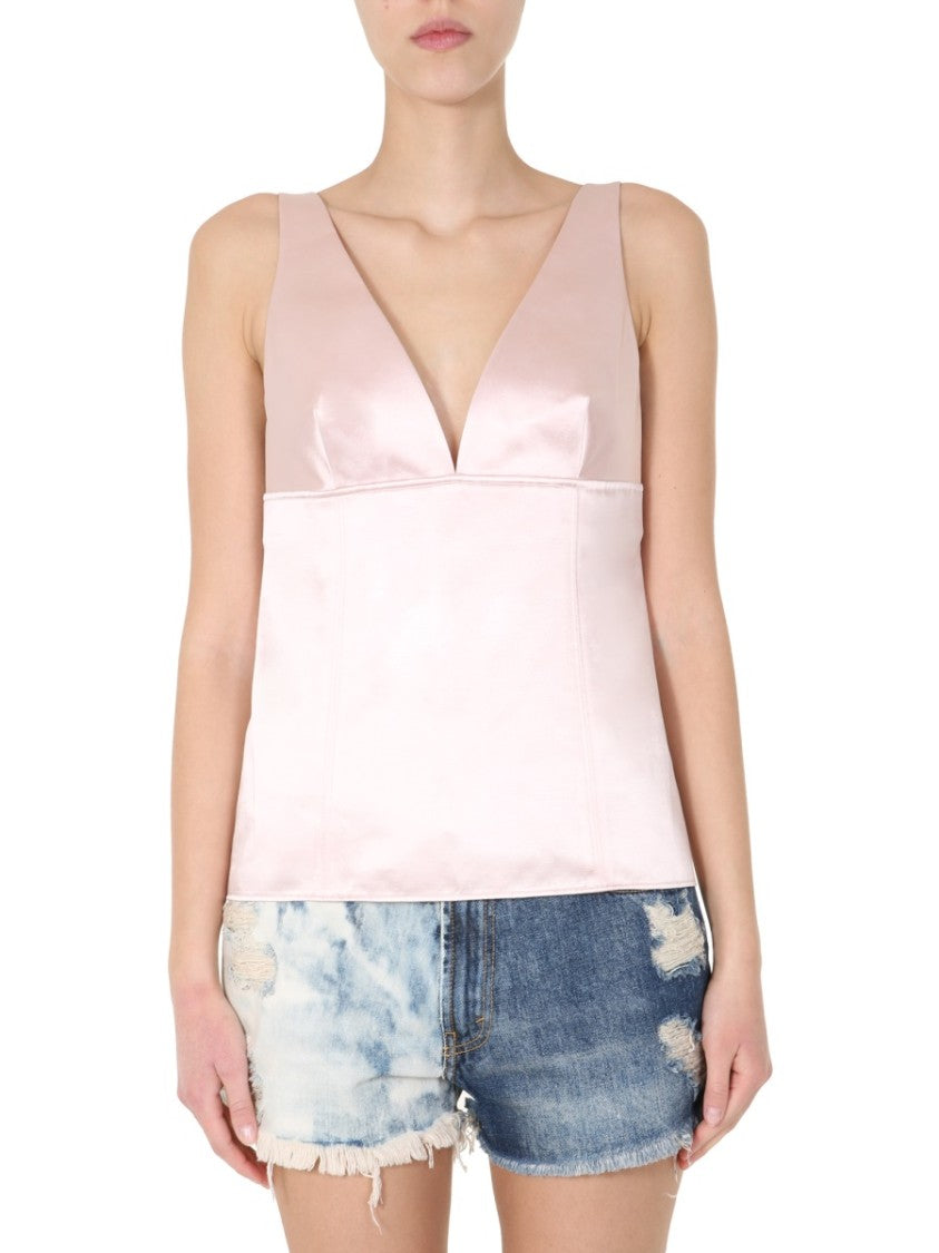 Givenchy Deep V-Neck Satin Camisole Top