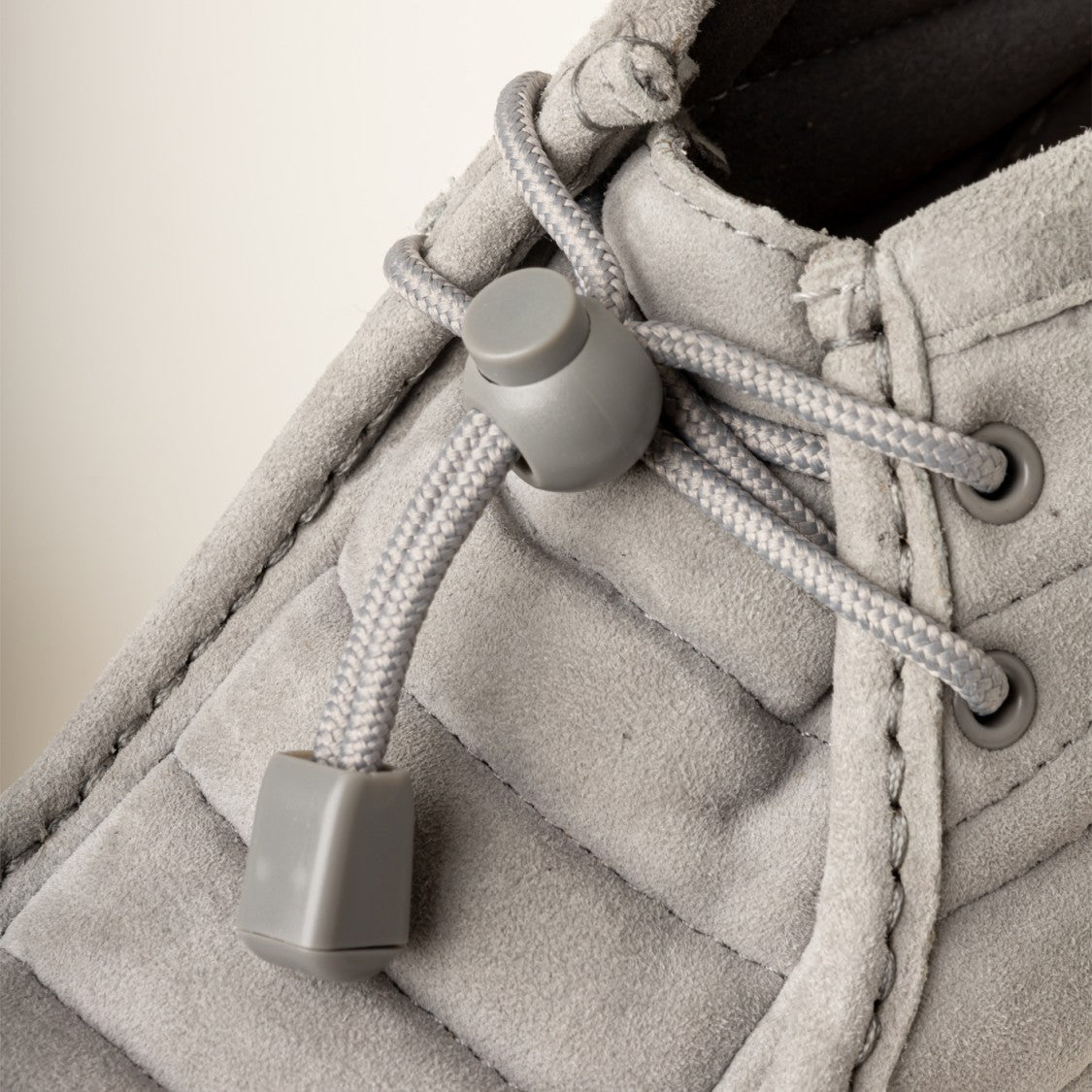 Clarks Quilted Grey Suede Sneakers With Adjustable Toggle Closure